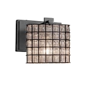 Justice Design Group Wire Glass 7" Tall Bathroom Sconce Matte Black
