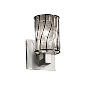 Justice Design Group Wire Glass 4.75" Bathroom Sconce Brushed Nickel