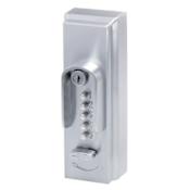Kaba Ilco 2-3/4" Backset Mechanical Pushbutton Lock Exit Trim with Thumbturn from the Simplex 2015 Series Satin Chrome
