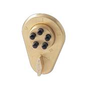 Kaba Ilco Mechanical Pushbutton Auxiliary Lock with Thumbturn from the Simplex 900 Series Satin Brass