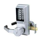 Kaba Ilco Left Handed Mechanical Combination Exit Trim Lock with Lever from the Simplex LP1000 Series Satin Chrome