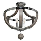 Kalco Sharlow 3 Light Semi Flush Ceiling Fixture Chrome