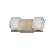 Kalco Regent 2 Light 11" Wide LED Bathroom Vanity Light Satin Nickel
