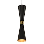 Kalco Milo 5" Wide LED Mini Pendant Black / Vintage Brass