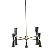 Kalco Milo 10 Light 28" Wide LED Chandelier Black and Vintage Brass