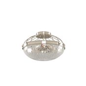 Kalco Montauk 14" Wide Semi-Flush Ceiling Fixture Polished Nickel