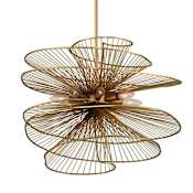 Kalco Aurora 8 Light 32" Wide Abstract Pendant Nordic Brass