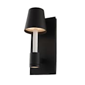 Kalco Candelero 11" Tall LED Outdoor Wall Sconce Matte Black / White