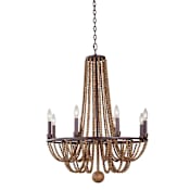 Kalco Beechwood 8 Light 26" Wide Beaded Chandelier Royal Mahogany