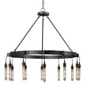 Kalco Stuyvesant 12 Light 36" Wide Ring Chandelier Matte Gun Metal