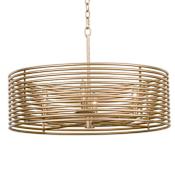Kalco Emery 4 Light 24" Wide Drum Chandelier Modern Gold