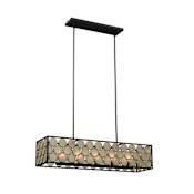 Kalco Corsa 5 Light 41" Wide Linear Chandelier Matte Black / Gold
