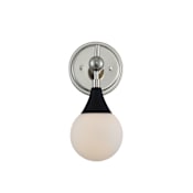 Kalco Bogart 12" Tall Bathroom Sconce Matte Black / Polished Nickel
