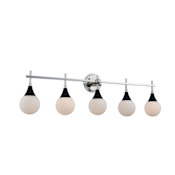 Kalco Bogart 5 Light 39" Wide Bathroom Vanity Light Matte Black / Polished Nickel