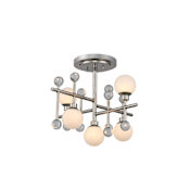 Kalco Mercer 5 Light 16" Wide LED Semi-Flush Ceiling Fixture Polished Nickel