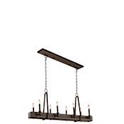 Kalco Duluth 8 Light 42" Wide Taper Candle Linear Chandelier Satin Bronze