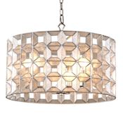 Kalco Prado 3 Light 20" Wide Drum Chandelier Oxidized Silver Leaf