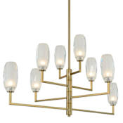 Kalco June 8 Light 16" Wide LED Crystal Chandelier Winter Brass