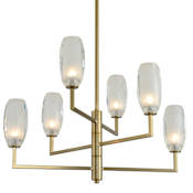 Kalco June 6 Light 28" Wide LED Crystal Chandelier Winter Brass