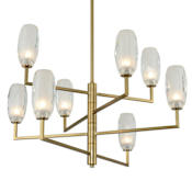 Kalco June 8 Light 36" Wide LED Crystal Chandelier Winter Brass