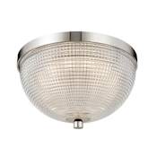 Kalco Portland 10" Wide LED Flush Mount Bowl Ceiling Fixture Polished Nickel