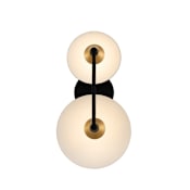 Kalco Redding 2 Light 16" Tall LED Wall Sconce Matte Black / White / Brass