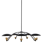 Kalco Redding 7 Light 38" Wide LED Chandelier Matte Black / White / Brass