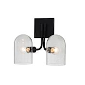Kalco Cupola 2 Light 11" Tall Wall Sconce Matte Black
