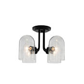 Kalco Cupola 4 Light 15" Wide Semi-Flush Ceiling Fixture Matte Black