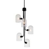 Kalco Cupola 5 Light 15" Wide Multi Light Pendant Matte Black