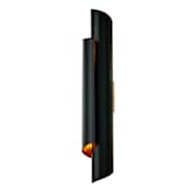 Kalco Piaga 2 Light 24" Tall Wall Sconce Matte Black / Polished Brass