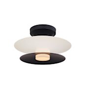 Kalco Fresno 10" Wide LED Semi-Flush Ceiling Fixture White / Matte Black