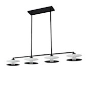 Kalco Fresno 44" Wide LED Linear Chandelier White / Matte Black