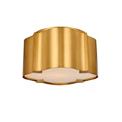 Kalco Lotus 10" Wide Flush Mount Square Ceiling Fixture Winter Brass