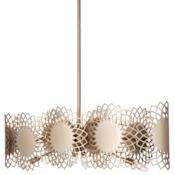 Kalco Helia 8 Light 38" Wide Drum Chandelier Brushed Champagne Gold