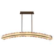 Kalco Meridian 60" Wide LED Linear Chandelier Winter Brass