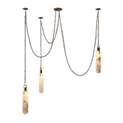 Kalco Flint 3 Light 38" Wide LED Multi Light Pendant Winter Brass