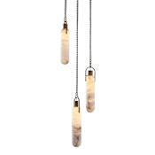 Kalco Flint Additions 14" Wide LED Multi Light Pendant with Alabaster Shades Winter Brass