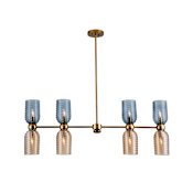 Kalco Azul 8 Light 48" Wide Linear Chandelier Aged Gold
