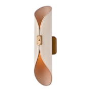 Kalco Cape 20" Tall LED Wall Sconce with White Leather Shade Satin Brass
