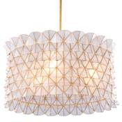 Kalco Flair 3 Light 22" Wide Pendant with Capiz Shell Shade Oxidized Gold Leaf
