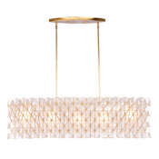 Kalco Flair 5 Light 45" Wide Drum Chandelier with Capiz Shell Shade Oxidized Gold Leaf