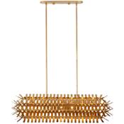 Kalco Spur 7 Light 48" Wide Abstract Chandelier Oxidized Gold Leaf