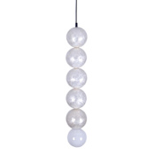 Kalco Pearls 25" Tall Mini Pendant with Capiz Shells Matte Black
