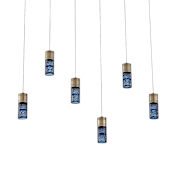 Kalco Kiriko 6" Wide LED Linear Pendant Winter Brass