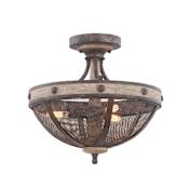Kalco Coronado 3 Light Semi-Flush Ceiling Fixture Florence Gold