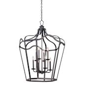 Kalco Livingston 8 Light 28" Wide Candle Style Chandelier Charcoal