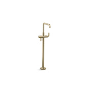 Kallista One Floor Mounted Tub Filler with Built-In Diverter Brushed French Gold