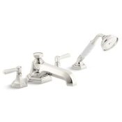 Kallista For Town by Smith Deck Mounted Roman Tub Filler with Built-In Diverter - Includes Hand Shower Nickel Silver