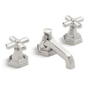 Kallista For Town by Smith 1.2 GPM Widespread Bathroom Faucet with Low Spout, Cross Handle, and Pop-Up Drain Assembly Nickel Silver